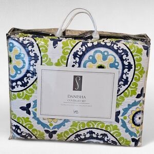 Danesha 2 Piece Twin Coverlet Set Blue Green